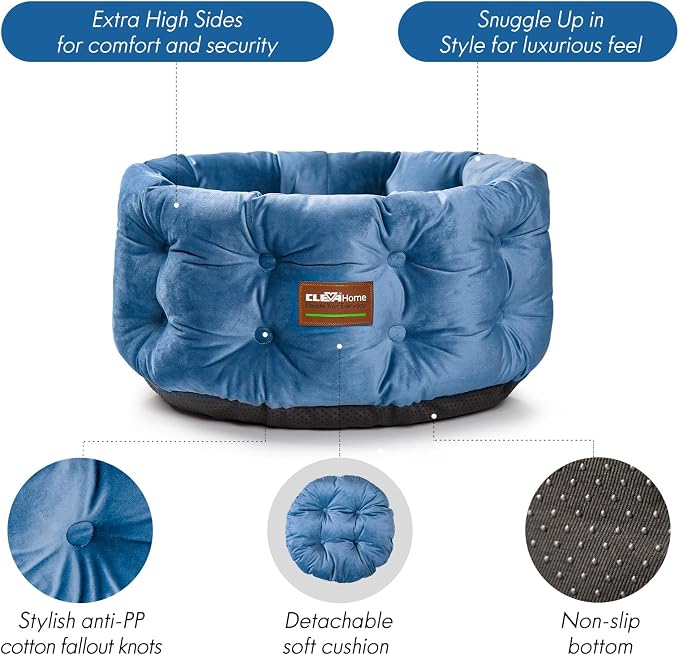 ClevaHome Deep Nest Cat Bed for Small Pets up to 15lbs - Image 3