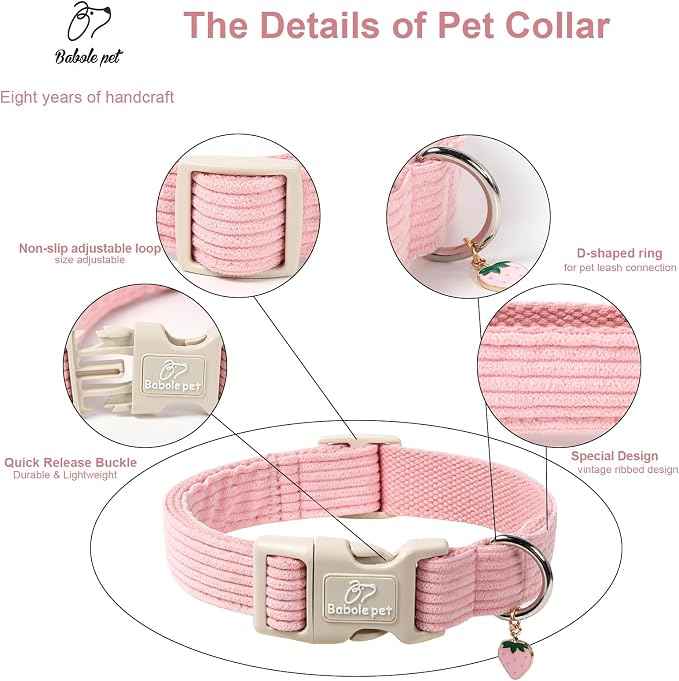 Cute Corduroy Dog Collar