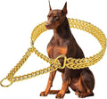 Gold Dog Chain Collar Stainless Steel 18K Gold Collar Adjustable Walking by KINGOLDOS