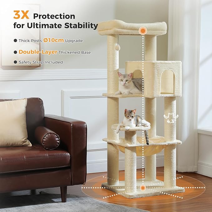 Large Cat Tree with Reinforced Scratching Posts - Image 6