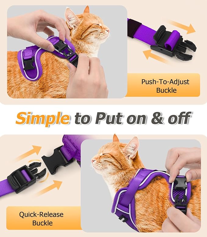 Halypet Cat Harness and Leash Set Escape Proof Adjustable Cat Leash Comfortable - Image 5