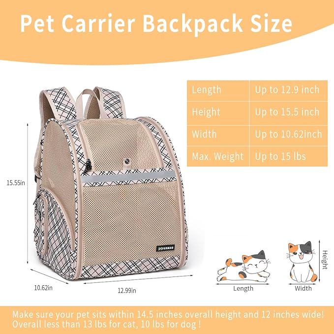 Cat Backpack Carrier for Small Dogs and Medium cat Puppy Kitten Bunny Pet - Image 5