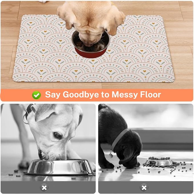Absorbent Pet Dog Bowl Mat for Food and Water, Pet Cat Food Feeding Mat - Image 3