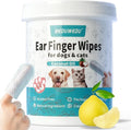 Ear Cleaner Finger Wipes 60 Counts, Dog Ear Cleaner, Soft & Easy Otic Cleaning by MEDUWEDU