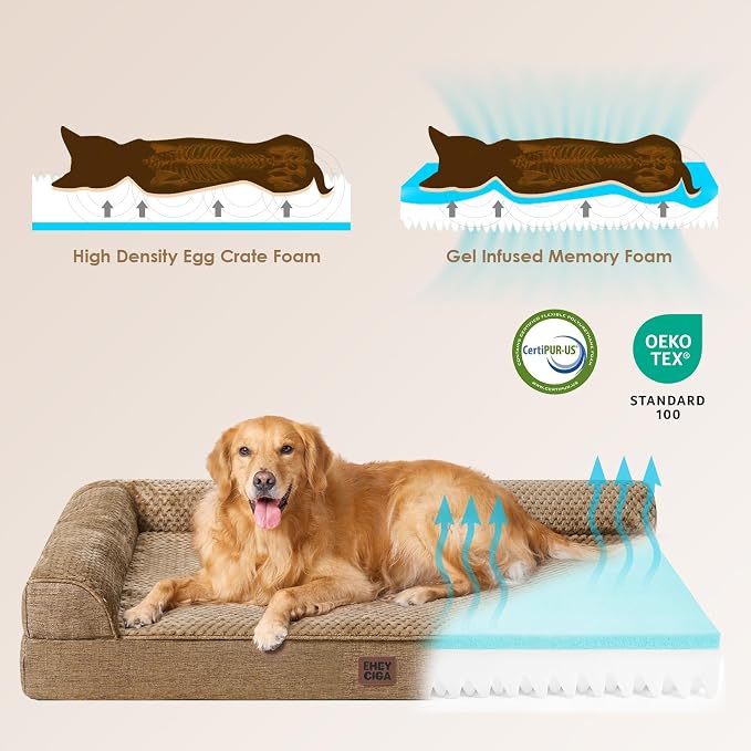 EHEYCIGA Extra Large Dog Bed Othorpedic, Memory Foam XL Dog Bed - Image 4