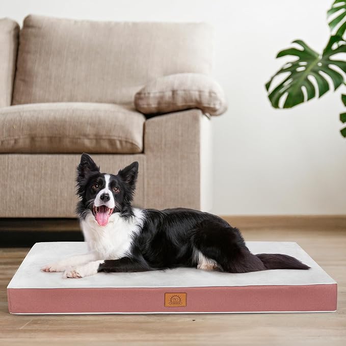 Sunheir Orthopedic Dog Bed for Large Dogs, Waterproof Deluxe Plush Dog Crate Bed - Image 5