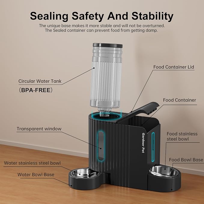 Gardner Pet Automatic Gravity Cat Food Feeder and Water Dispenser Stainless - Image 8