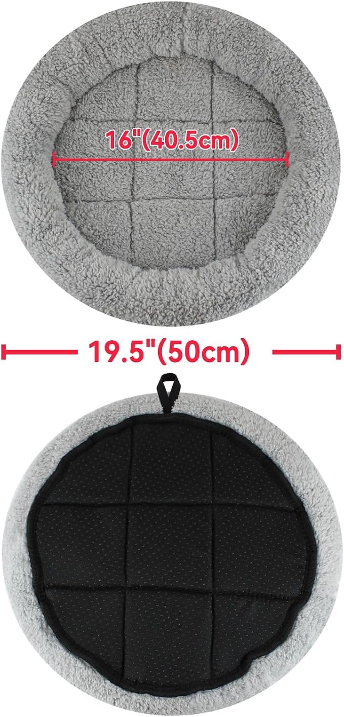 Enjoying Plush Cat Bed Mat Diameter 19.5" Round Pad - Image 2