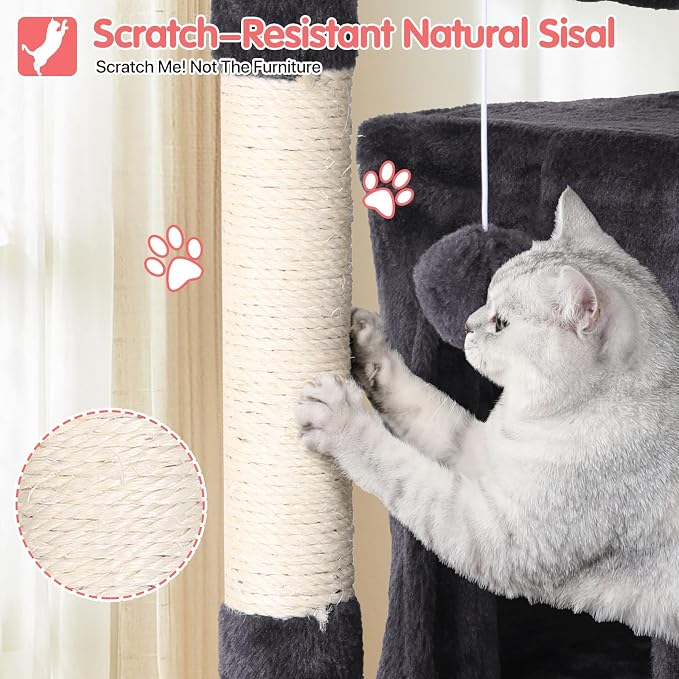 70in Cat Tree Cat Climbing Tower - Image 4