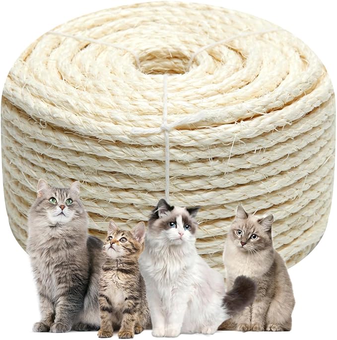 White Sisal Rope 1/4 Inch by 49-Feet by Juomid