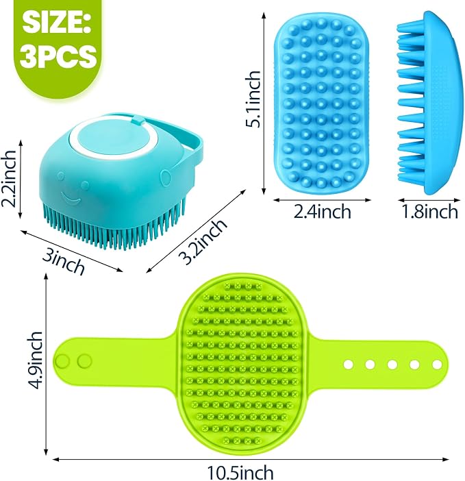 Comotech 3PCS Dog Bath Brush | Dog Shampoo Brush |Scrubber - Image 7