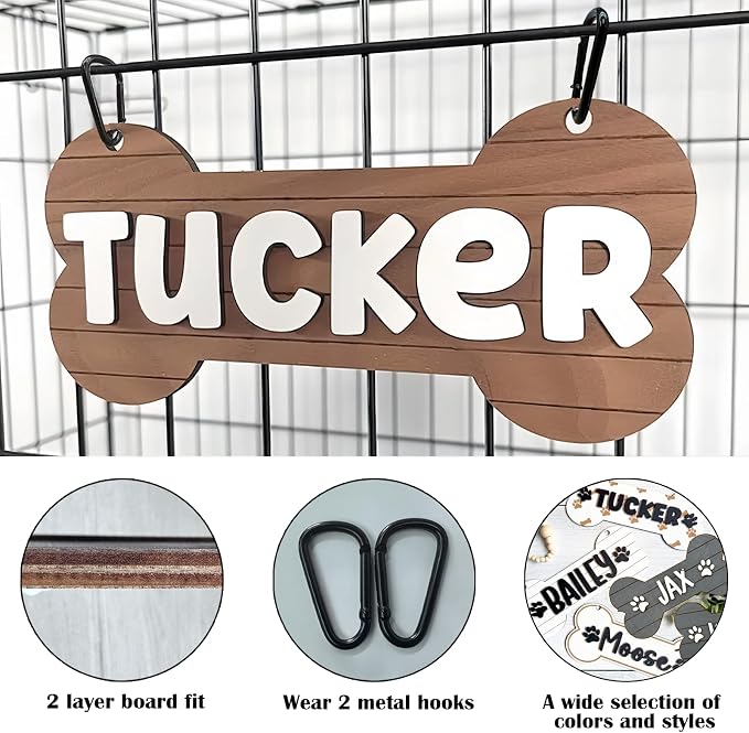 Personalized Dog Crate Sign Custom Dog Kennel Accessories Name Plate Doghouse - Image 3