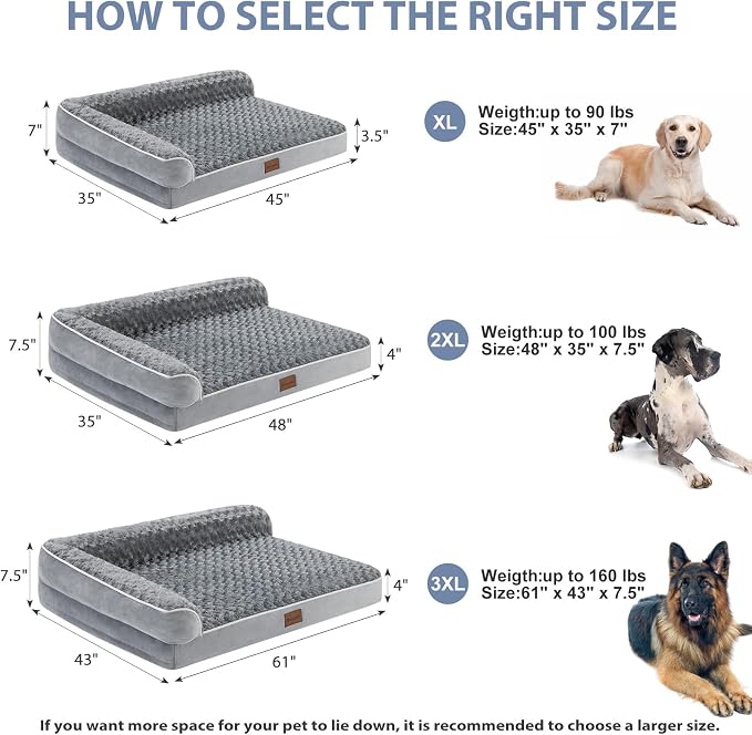 BFPETHOME Orthopedic Dog Bed for Extra Large Dogs-Big Waterproof Sofa Dog Bed - Image 4