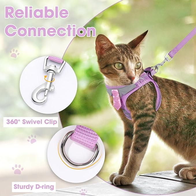 Cat Harness and Leash Set for Walking Escape Proof, Soft Adjustable Kitten - Image 6