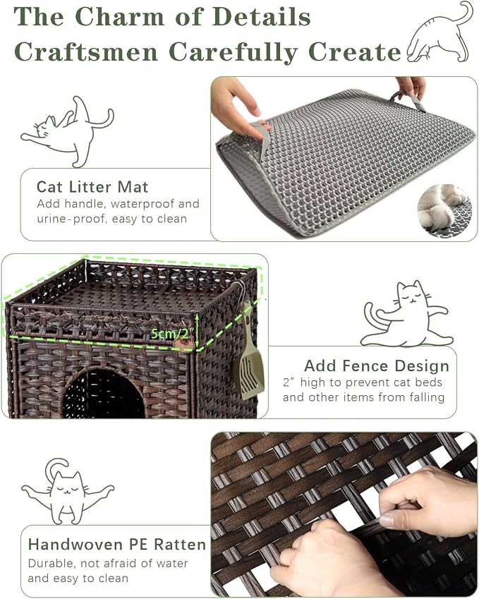 Cat Litter Box Enclosure Furniture, Hidden Litter Box - Image 3