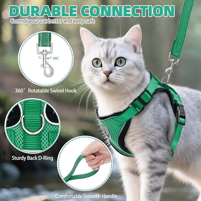 PUPTECK Cat Harness and Leash Set Escape Proof Reflective Cat Walking Harness - Image 5