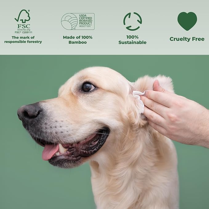 ATIFBOP Dog Wipes for Paws and Bum, Hypoallergenic Pet Grooming Wipes Natural - Image 3