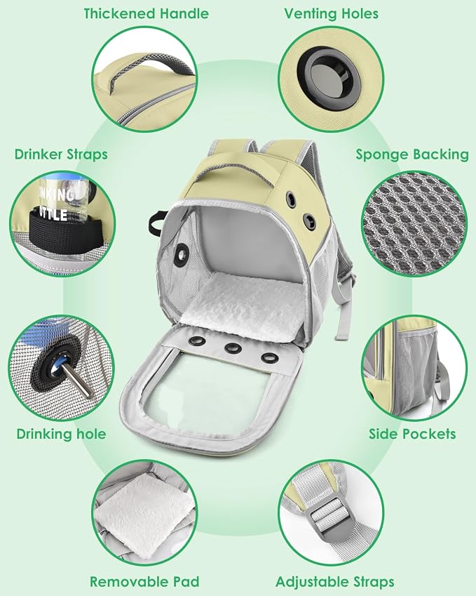 Guinea Pig Carrier Backpack, Portable Rabbit Travel Carring Bag - Image 2