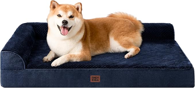 EHEYCIGA Memory Foam Dog Bed Large Size Dogs, Orthopedic Dog Bed Large by EHEYCIGA