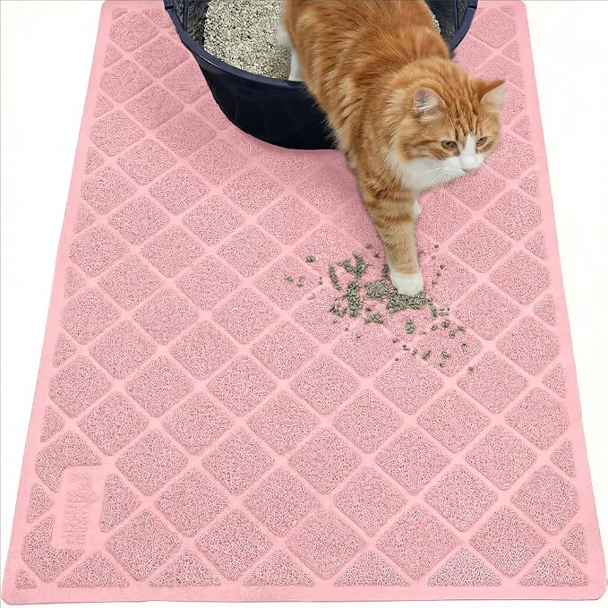 GORILLA GRIP Cat Litter Box Mat, Water Resistant, US Designed Kitty Litter by GorillaGrip