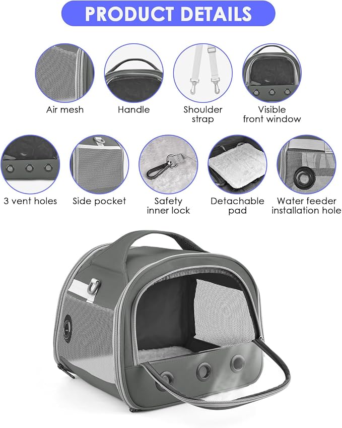 Bissap Guinea Pig Carrier Bag, Portable Small Animal Carrier Pouch - Image 2