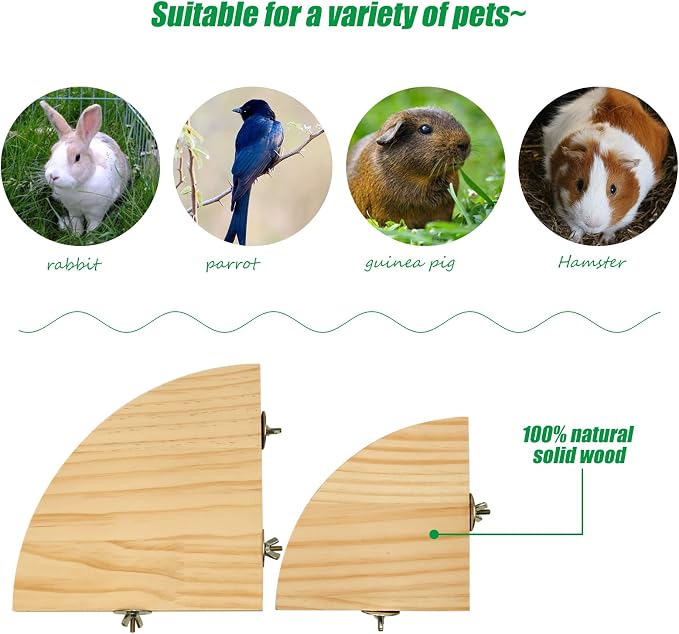 2 Pack Bird Perch Platform, Parrot Stand Sector Playground Wood Perch Stand Toy - Image 5