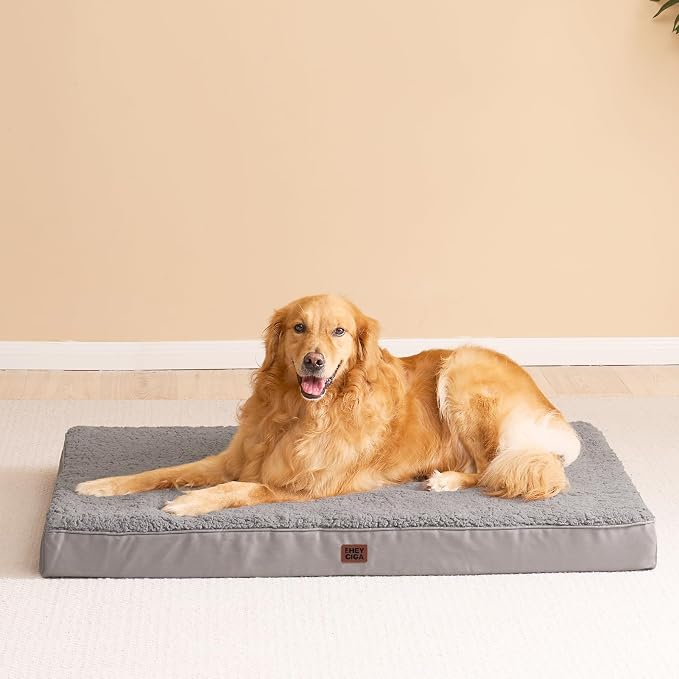 EHEYCIGA Orthopedic Foam Dog Bed, Light Grey - Image 7