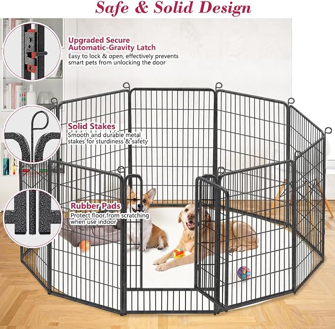 Dog Playpen Outdoor, 40 inch 10 Panels Heavy Duty Dog Fence - Image 4