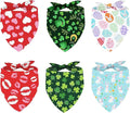 Whaline 6 Pack Valentine's Day Pet Bandanas Heart Pet Neckerchief Shamrock by Whaline