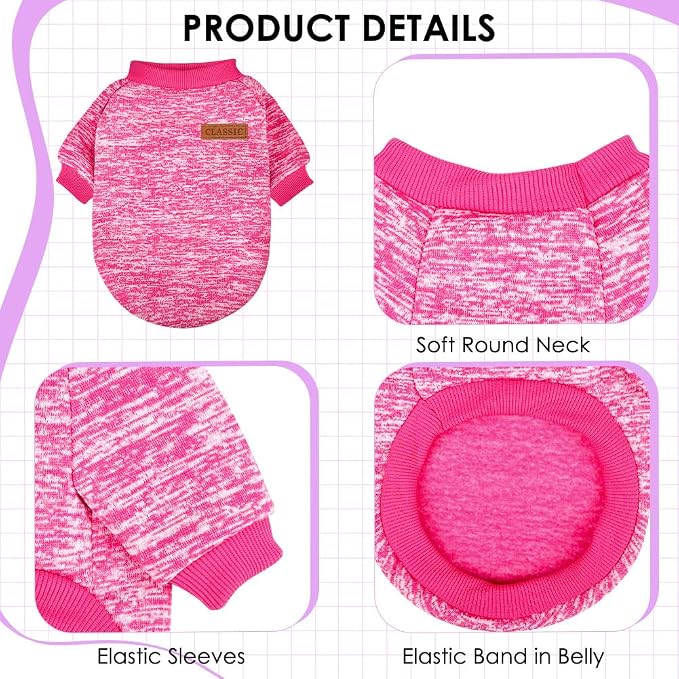 3 Pack Dog Sweaters for Small Dogs Girl Boy Winter Fleece Clothes Warm Soft Dog - Image 3