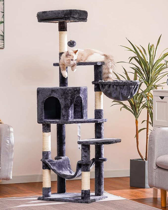 Hey-brother Cat Tree with Large Hammock, Cat Condo with Sisal-Covered - Image 2