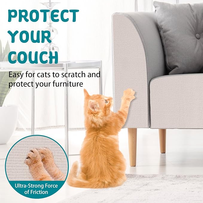 Climbing Cat Scratcher Mat Trimmable Cat Scratching Post Carpet 78.7’’x15.8’’ - Image 4