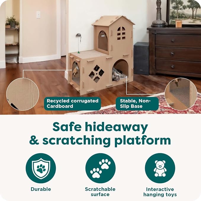 FurHaven Townhouse Multi-Level Cardboard Cat House - Image 5
