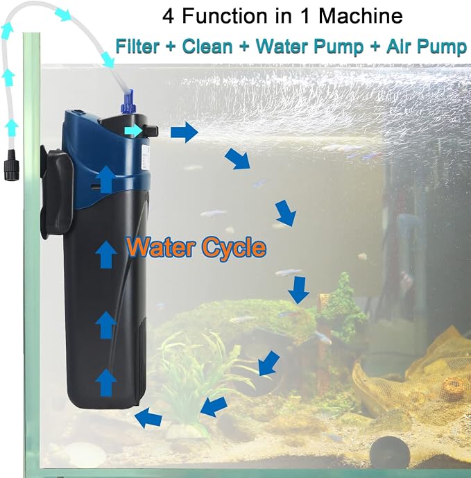 COOSPIDER Fish Tank Filter Sun JUP-02 Aquarium Green Clean Submersible Machine - Image 3