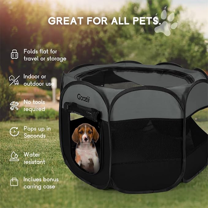 Portable Dog Playpen for Medium Dogs, Collapsible Pet Cat Kitten Puppy Playpen - Image 4