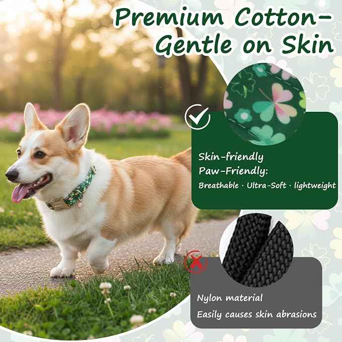 St. Patrick's Day Dog Collar, Adjustable Spring Cotton Collars Gifts