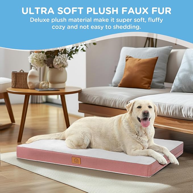 Sunheir Orthopedic Dog Bed for Large Dogs, Waterproof Deluxe Plush Dog Crate Bed - Image 4