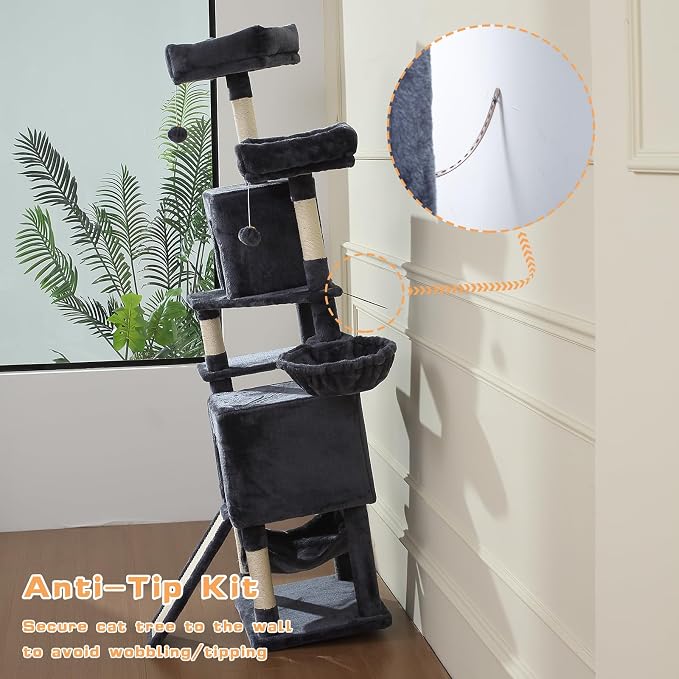 Cat Tree, 70-Inch Cat Tree Tower - Image 6