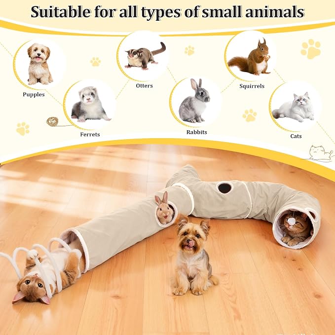 Ownpets 2-in-1 Cat Tunnel, Large Lollipop Shape Cat Tunnel Toy - Image 8