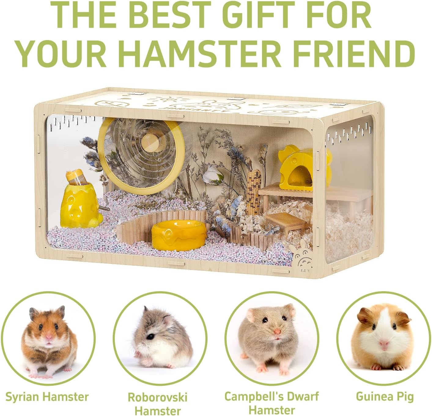 31.5 inch Wooden Hamster Cage, Large Habitat, Openable Top - GlobalHabitat Supply