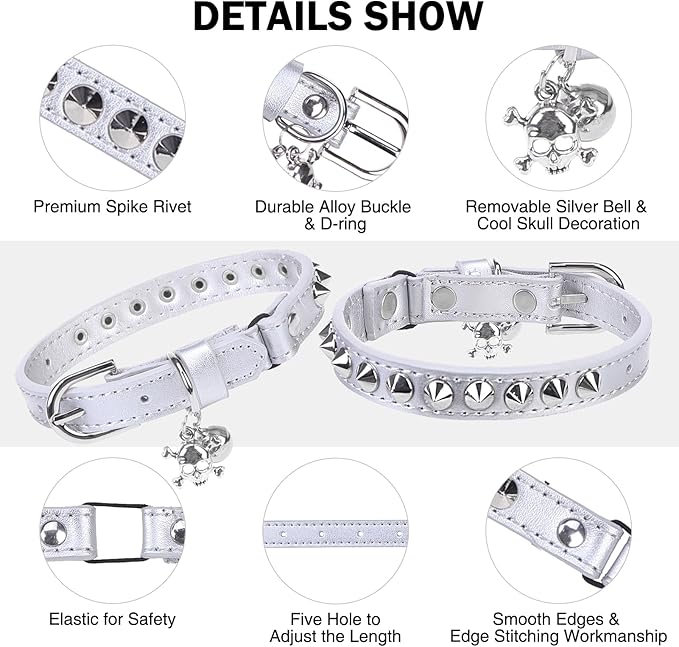Leather Cat Collars for Boy Girl Cats - Image 2