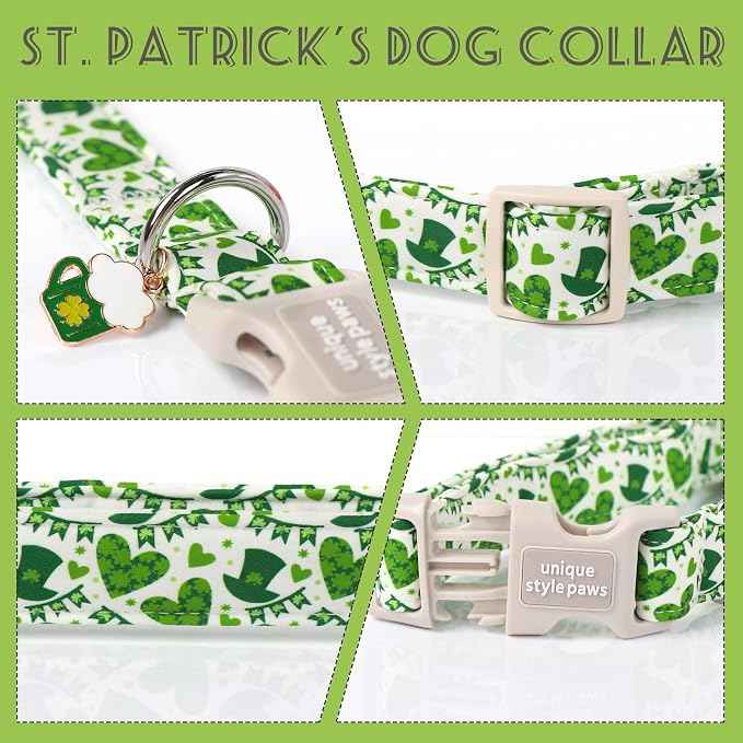 Unique style paws St. Patrick's Day Dog Collar Plastic Buckle Collar
