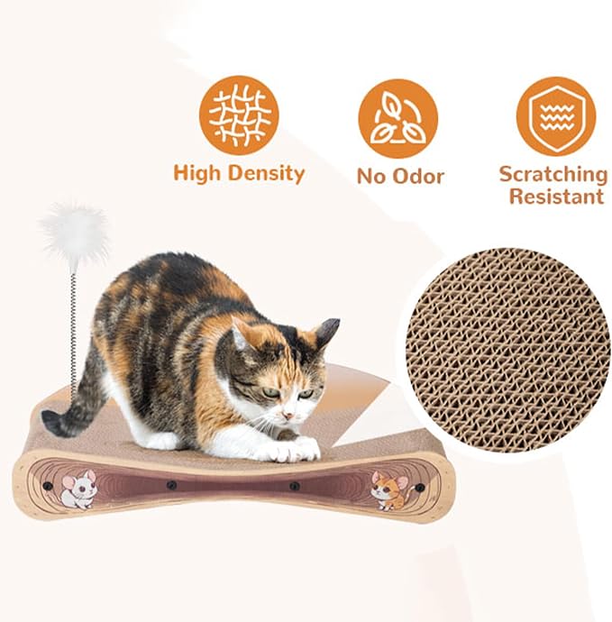 COZIWOW Cat Scratcher Lounge, Cat Scratching Board, Cardboard Lounge Bed - Image 2