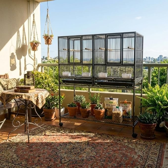 IDEALHOUSE 41" Divided Breeding Flight Bird Cage - Image 3