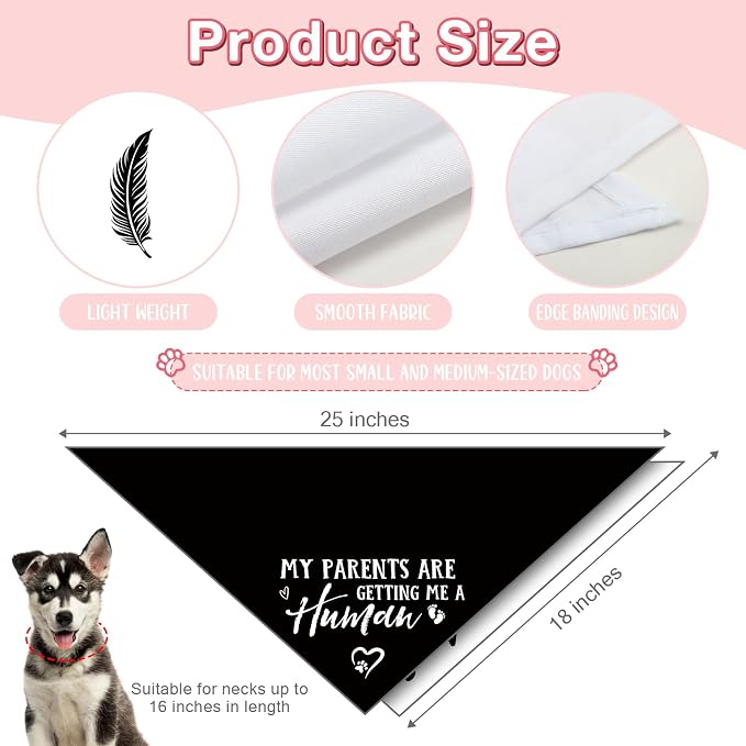 2 Packs My Parents are Getting Me a Human Gender Reveal Dog Bandana Pregnancy - Image 2