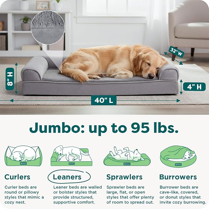 Furhaven Orthopedic Dog Bed for Large Dogs w/ Removable Bolsters & Washable - Image 3