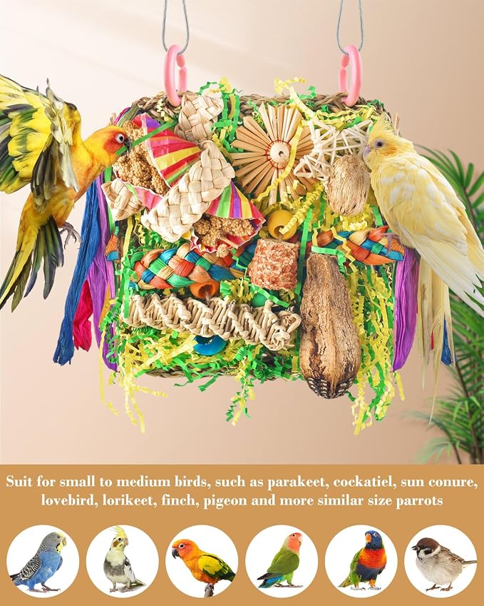 ERKOON Bird Toys, Parrot Toys Foraging Swing Mat Parrot Cage Hanging Toys Birds - Image 4