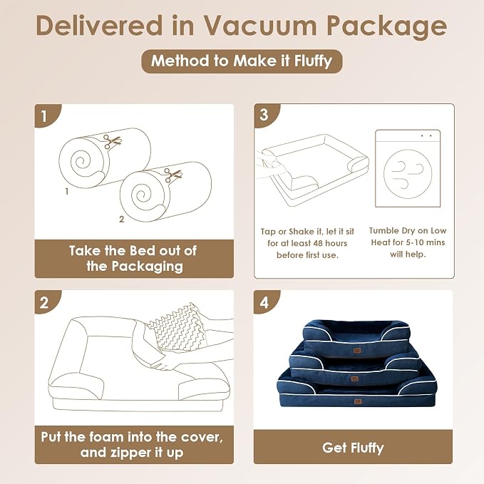 EHEYCIGA Orthopedic Dog Beds for Extra Large Dogs, Waterproof Memory Foam XL - Image 6