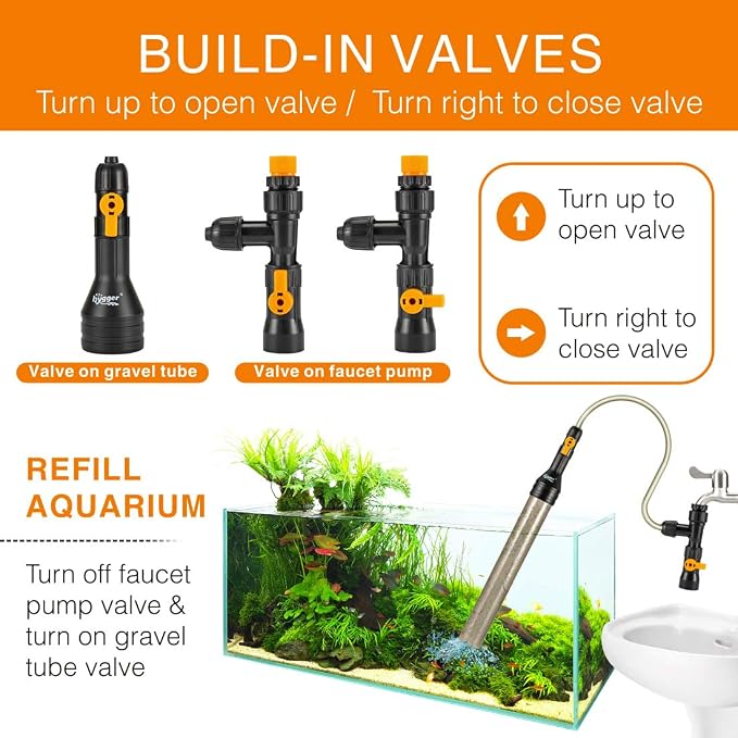 hygger Bucket-Free Aquarium Water Change Kit Fish Tank Siphon Gravel Vacuum - Image 4