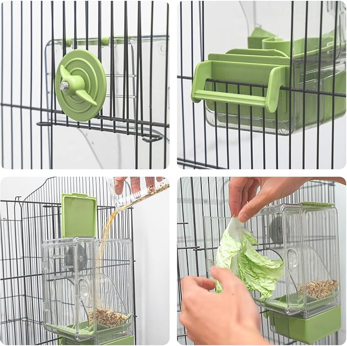 Automatic Bird Feeder, No Mess Bird Cage Feeder - Image 6